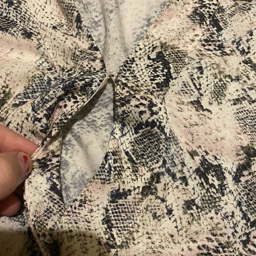 On the Road Snake Print Open Front Blouse | S - Picture 5 of 5